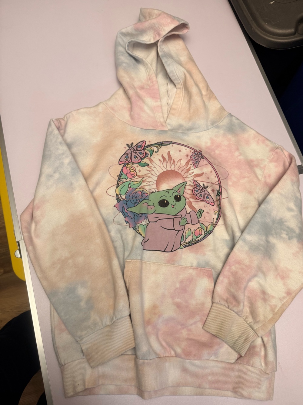 Star Wars baby Yoda Kids Tie-Dye Pastel Hoodie with Green Grogu Graphic